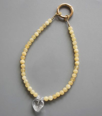Orange Calcite China Round Bead Phone Cord 6mm A/B