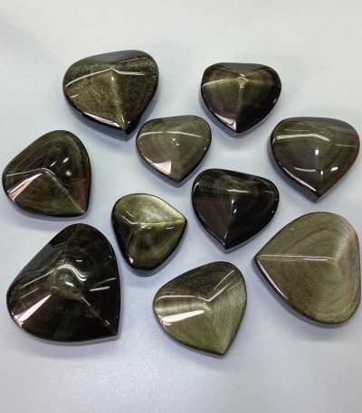 Golden Obsidian Free Form Heart Shape w/Edge 40/75mm A/A+