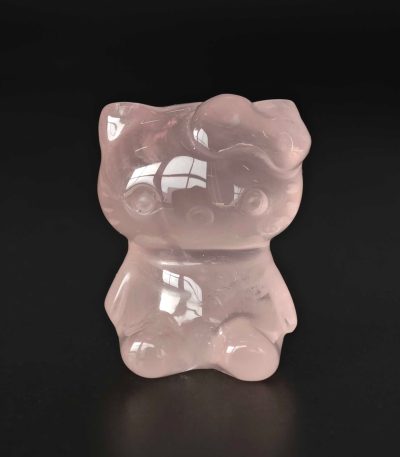 Rose Quartz Cartoon Kitty 1.2inch (3cm) A+/AA