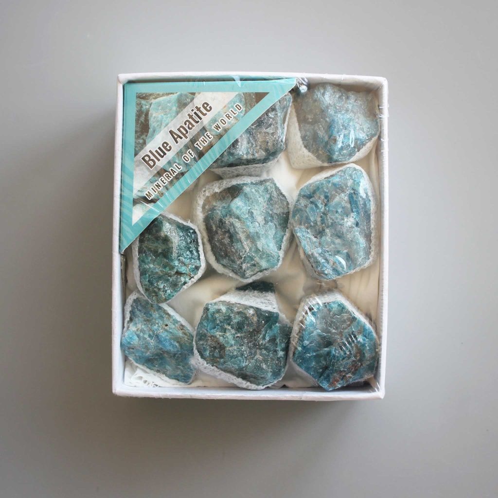 Blue Apatite Rough Box Set 40x85x100mm A