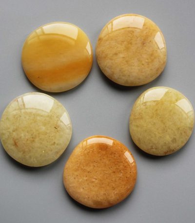 Yellow Aventurine Smooth Stone 1.6 inch (0.8-1 x 3.5-4.5cm) A