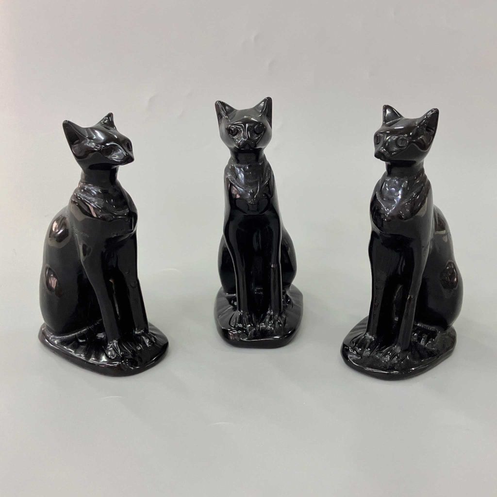 Black Obsidian Egyptian Mau 4 inch(10cm) A