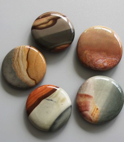 Polychrome Jasper Smooth Stone 1.6 inch (0.8-1 x 3.5-4.5cm) A