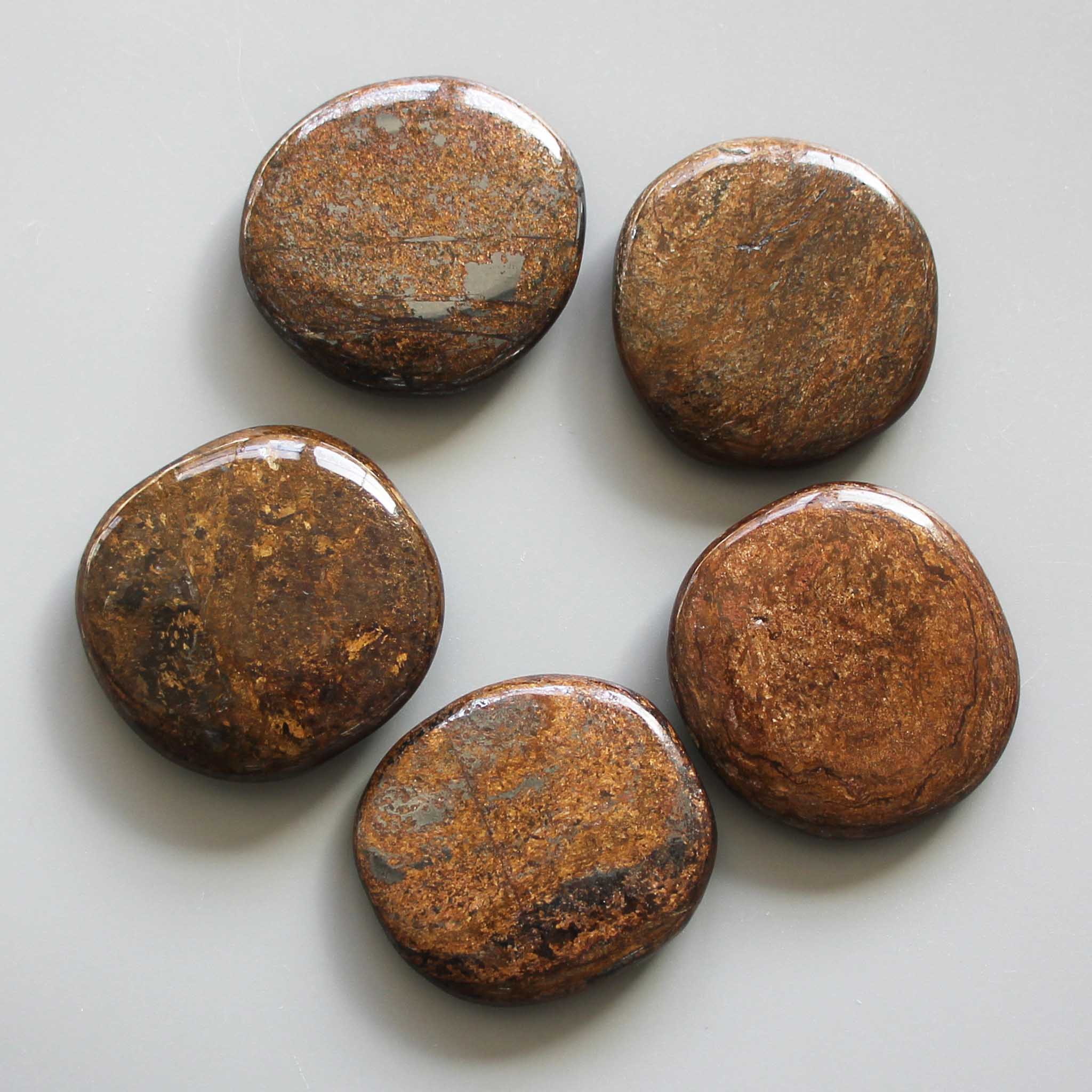 d1a66fb34ba912b0686762cc0254af65-1 Bronzite Golden Color Smooth Stone 1.6 inch (0.8-1 x 3.5-4.5cm) A
