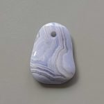 Blue Lace Agate Curve Pendant With Front Hole 1.4-1.8 inch (0.7x3.5-4.5cm) A/A+