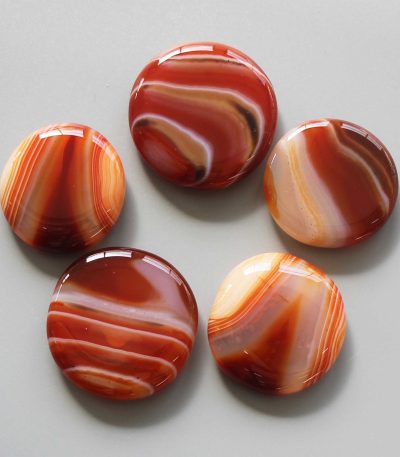 Carnelian With Stripe Smooth Stone 1.6 inch (0.8-1 x 3.5-4.5cm) A/A+