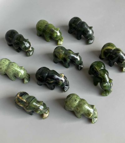 Soft Nephrite Jade Bear Catch Fish P 2 inch （5cm） A/B