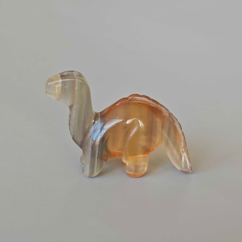 Yellow With Dark Stripe Fluorite Dinosaur P Style B 2 inch (5cm) A