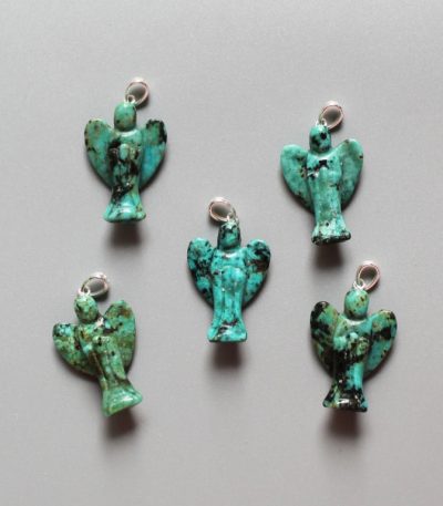 Turquoise Africa Simple angel pendant with silver S052 25mm A
