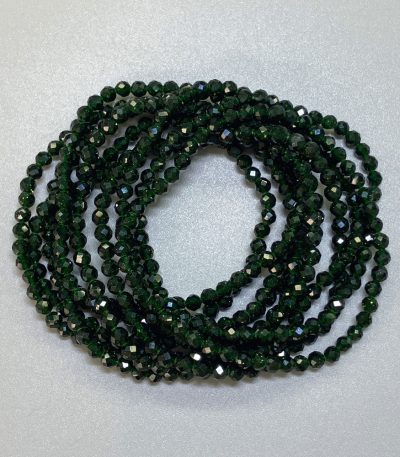Green Sandstone Faceted Round Bracelet 4mm A