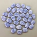 Blue Lace Agate Tumble Pendant With Cross Hole 2.5mm 1.1 inch (2.5-3cm) A+/AA