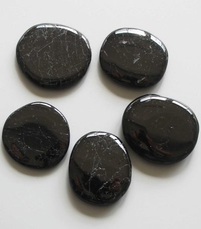 Black Tourmaline Smooth Stone 1.6 inch (0.8-1 x 3.5-4.5cm) A