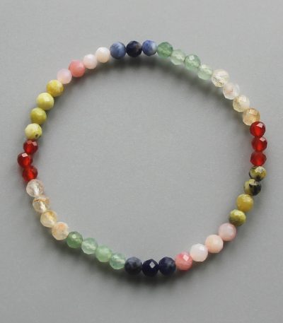 Mix Stone Faceted Round Bracelet #8 4mm A