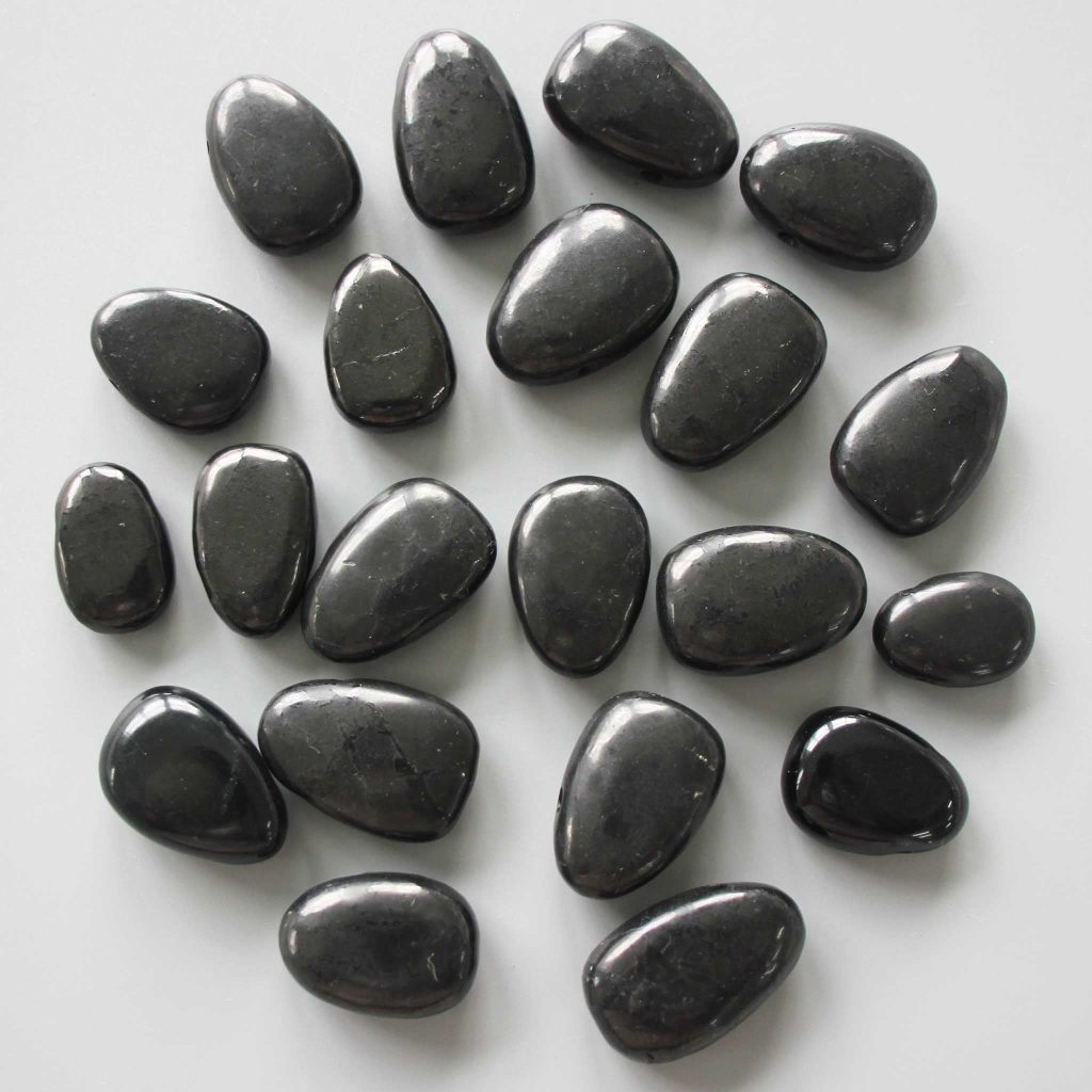 Shungite Tumble Pendant With Cross Hole 2.5mm 1.2 inch (2.5-3.2cm) A