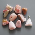 Pink Opal Peru Free Form Tumble Pendant With Metal M004 18-25mm A