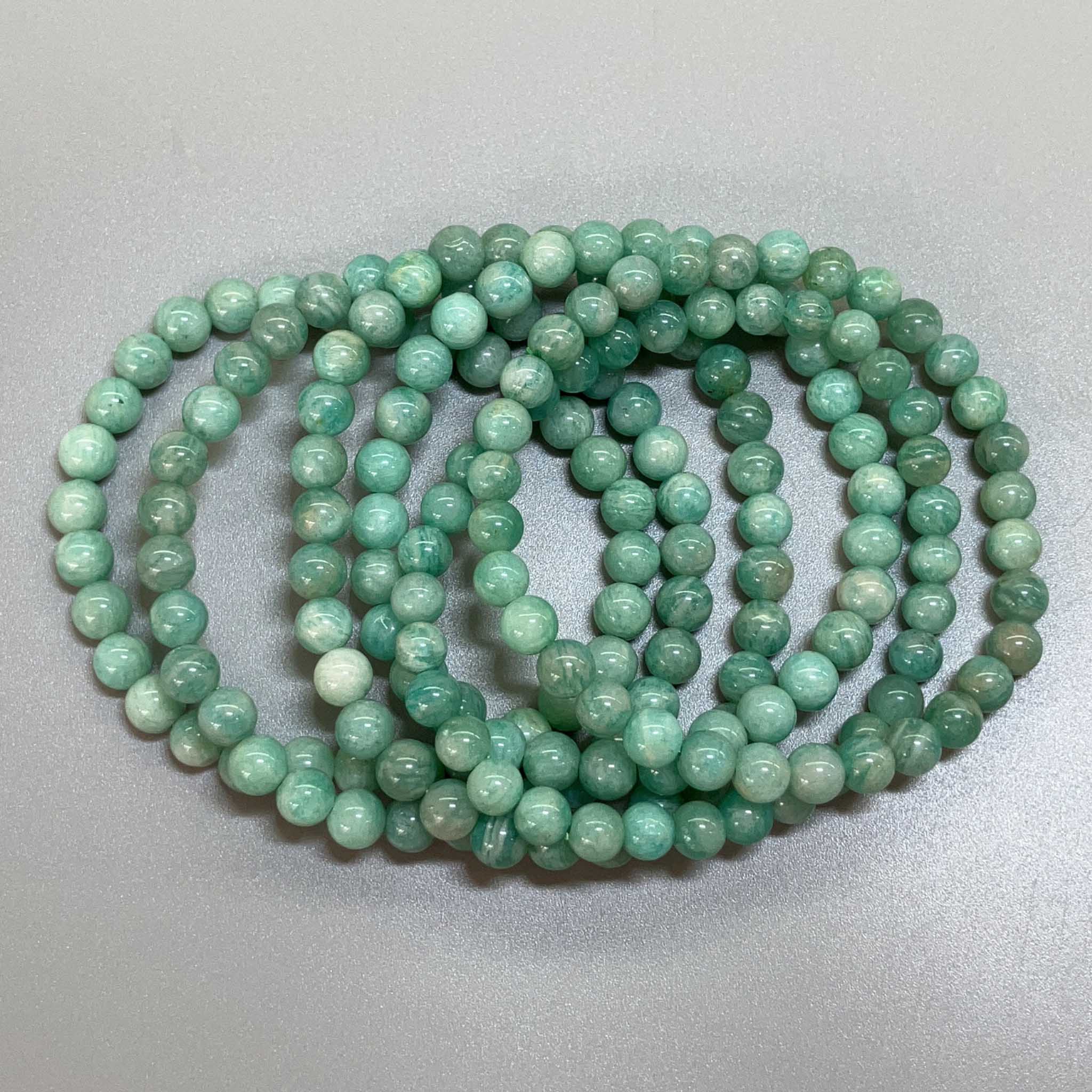 e4e58bf84ac54ff23ed7ac70274fb379-1 Green Amazonite Round Bracelet 18cm 6mm A/B