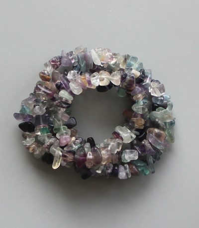 Rainbow Fluorite Chips Bracelet 4/8mm A