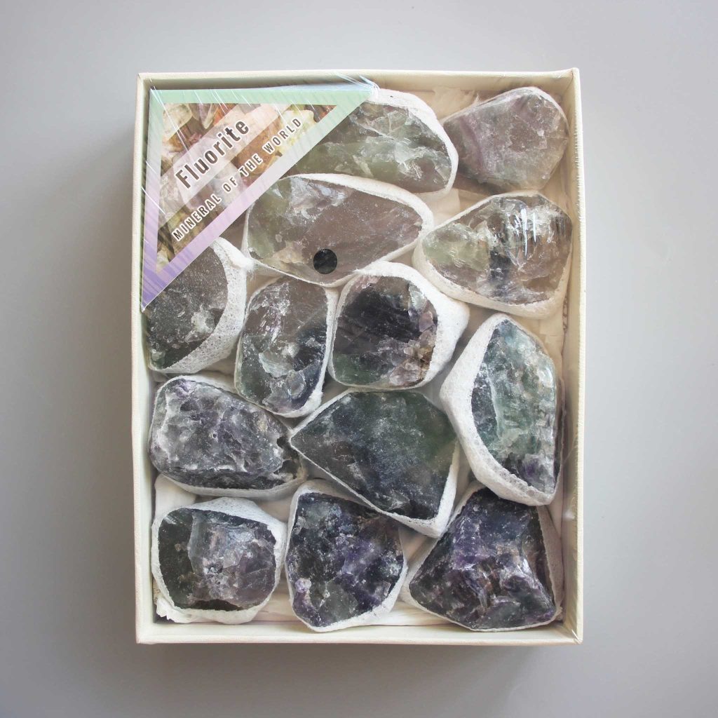 Rainbow Fluorite Rough Box Set 40x135x175mm A
