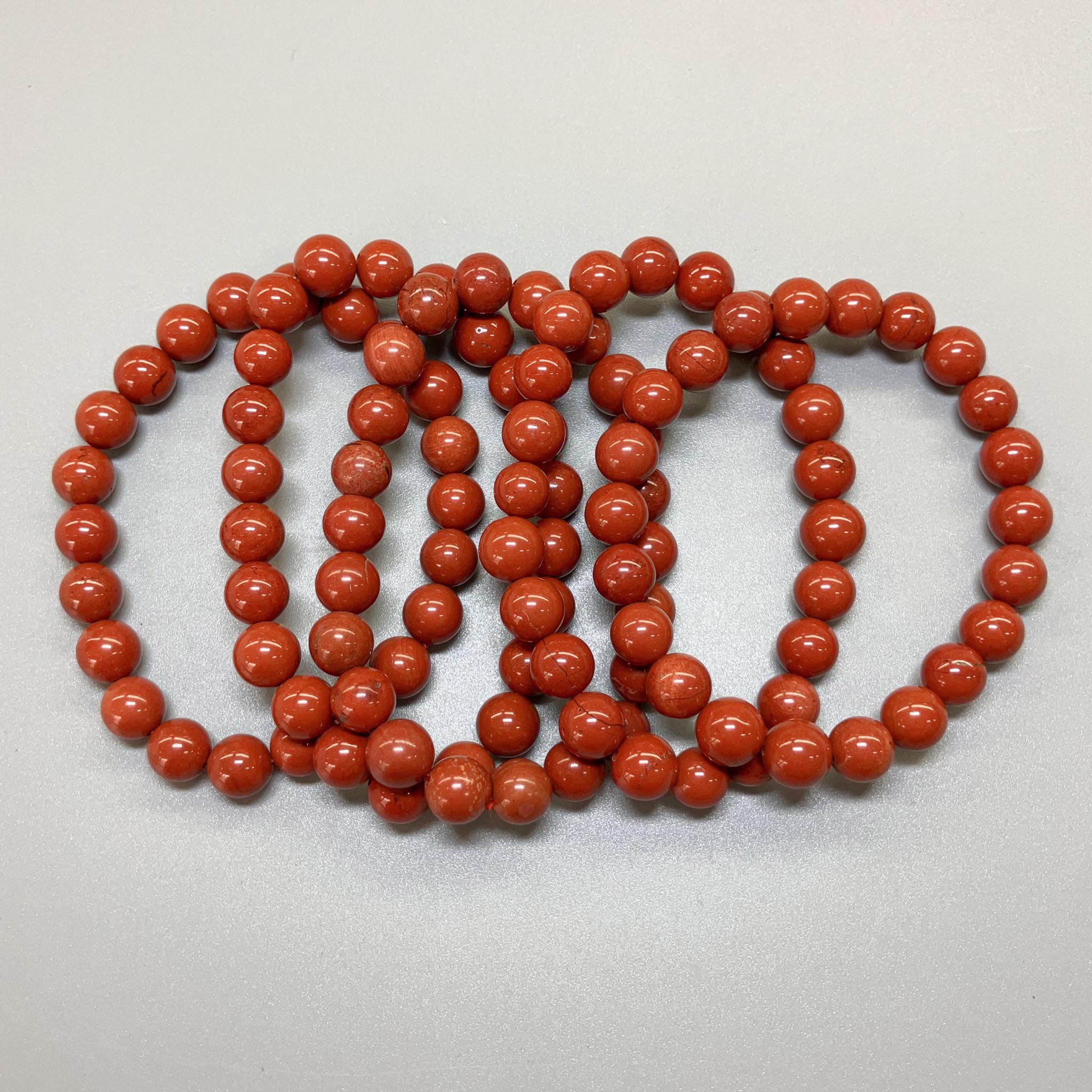ebddcb38ec736f2bde7dfef72b05de6a-1 Red Jasper Round Bracelet 18cm 8mm A