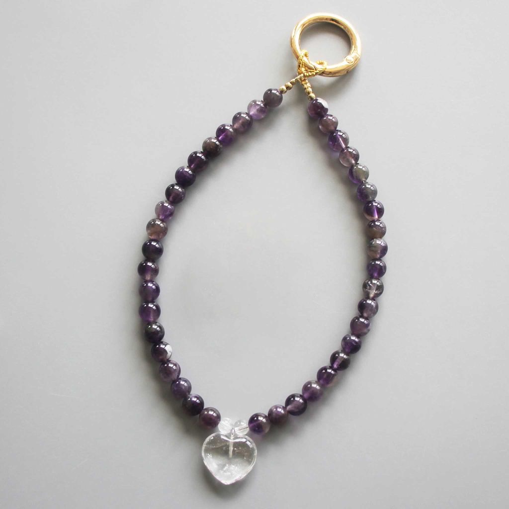 Amethyst Round Bead Phone Cord 6mm A/B