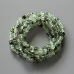 Epidote In Prehnite With Black Tourmaline Round Bracelet 18cm 6mm A/A+