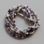 Rainbow Fluorite Faceted Round Bracelet 4mm A/B