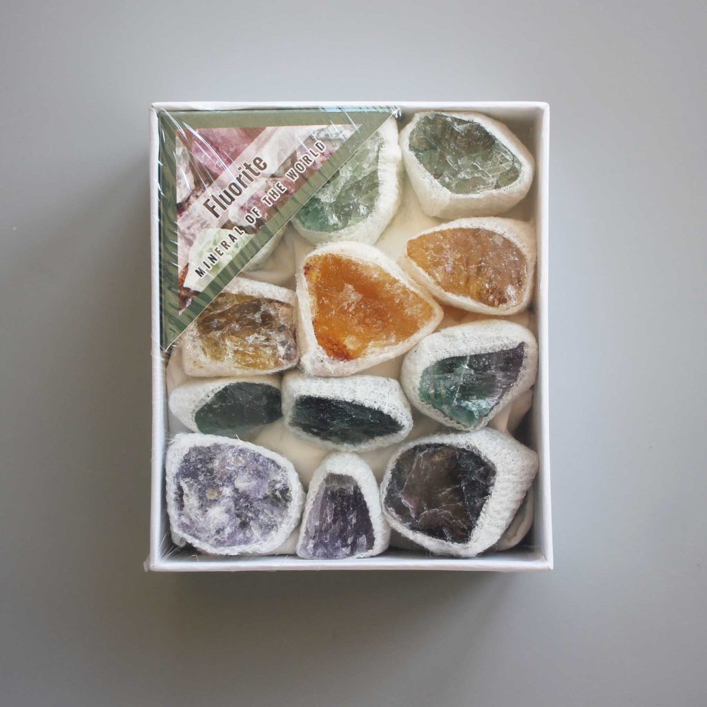 Rainbow Fluorite Rough Box Set 40x85x100mm A