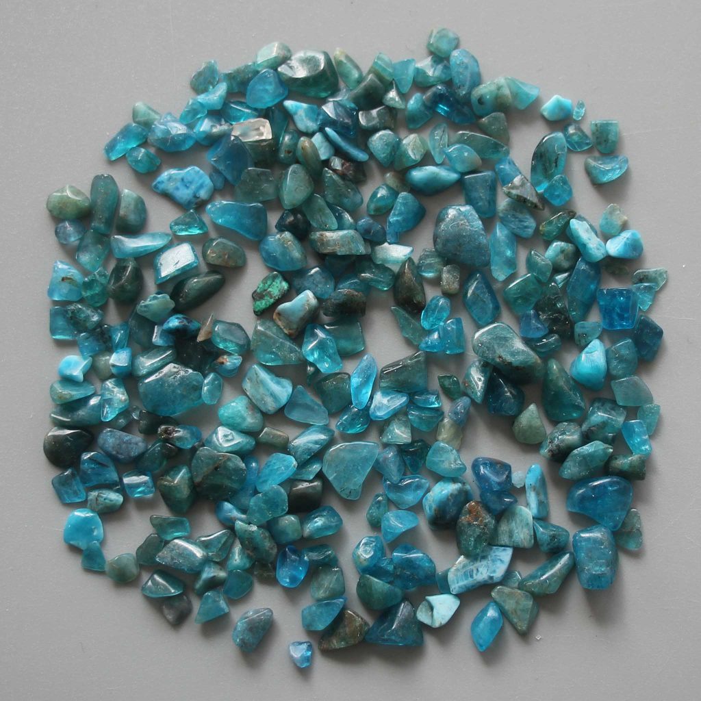Blue Apatite Chips With Corner 0.2 inch (3-8mm) A+
