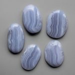 Blue Lace Agate Smooth Stone 1.6 inch (0.8-1 x 3.5-4.5cm) A+/AA