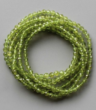 Peridot Faceted Round Bracelet 4mm A+/AA