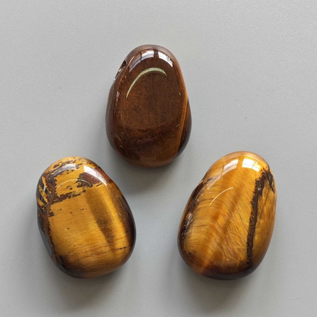 Golden Tiger Eye Tumble Pendant With Cross Hole 2.5mm 0.8-1.2 inch (2.2-3cm) A