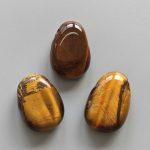 Golden Tiger Eye Tumble Pendant With Cross Hole 2.5mm 0.8-1.2 inch (2.2-3cm) A