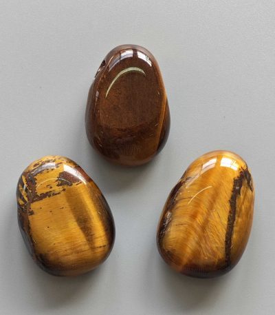 Golden Tiger Eye Tumble Pendant With Cross Hole 2.5mm 0.8-1.2 inch (2.2-3cm) A