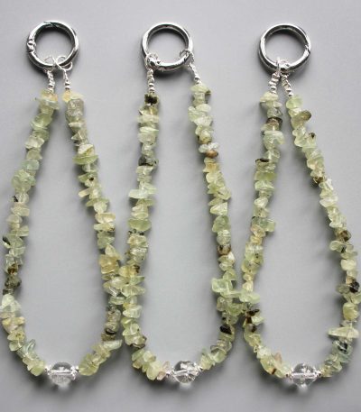 Epidote In Prehnite With Black Tourmaline Chips Phone Cord 5/10mm A