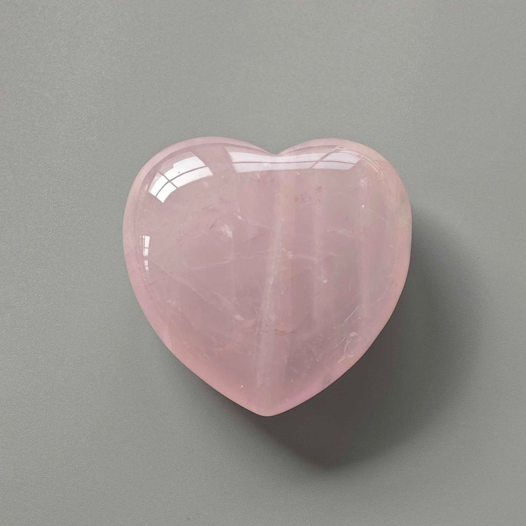 Rose Quartz Heart 1.6 inch (2 x 4 x 4cm) A/A+
