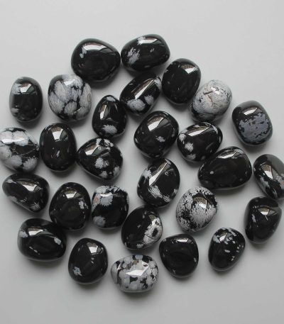 Snowflakes Obsidian Tumble Stone 1 inch (2-3cm) A/B