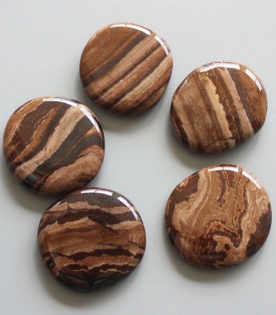 Chocolate Jasper Smooth Stone 1.6 inch (0.8-1 x 3.5-4.5cm) A