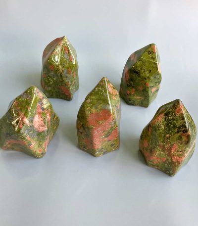 Unakite Concave & Caving Sculpture 250-500g/pc A