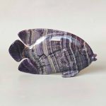Purple Rainbow Fluorite Fish Carving 7# 5.6inch (2.2x8x14cm) A