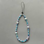 Mix Stone Phone Strap 9 inch 23cm #7 白松染蓝色, 亚玛逊 (Grade TBC)