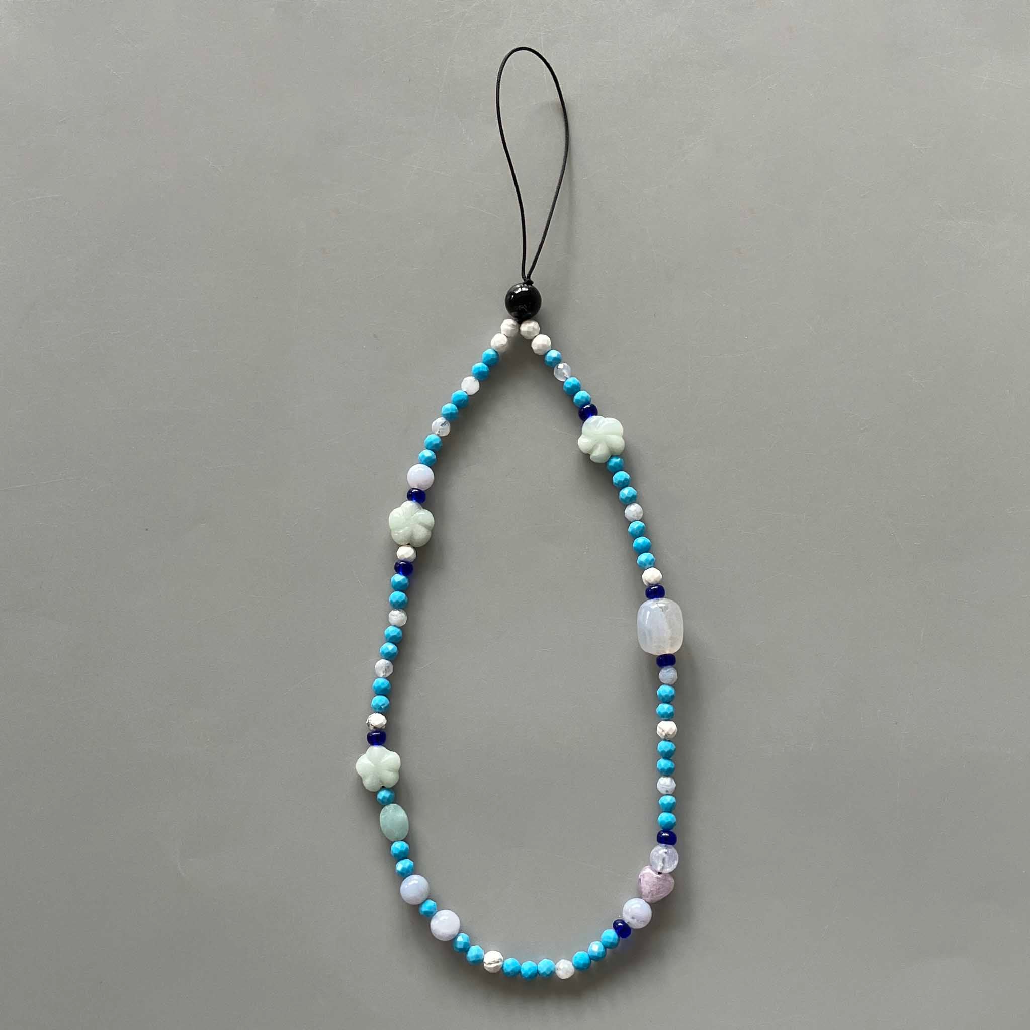 fa8c0bd215a0d3cd50fa33d60b1e8d0c-1 Mix Stone Phone Strap 9 inch 23cm #7 白松染蓝色, 亚玛逊 (Grade TBC)