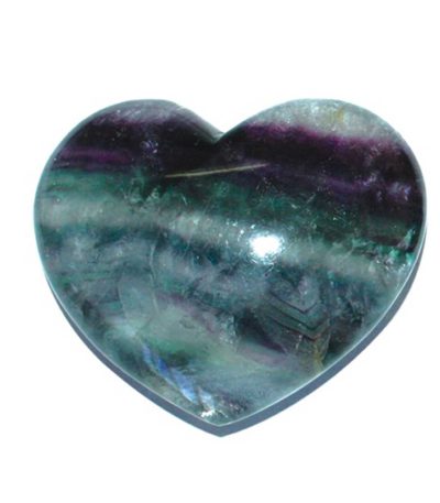 Rainbow Fluorite Chubby Heart 2.4 inch (2.5 x 5 x 6cm) A/A+