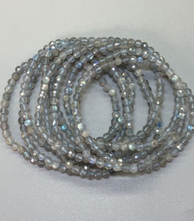 Labradorite Faceted Round Bracelet 4mm A+/AA