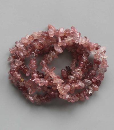 Strawberry Quartz Chips Bracelet 5/10mm A