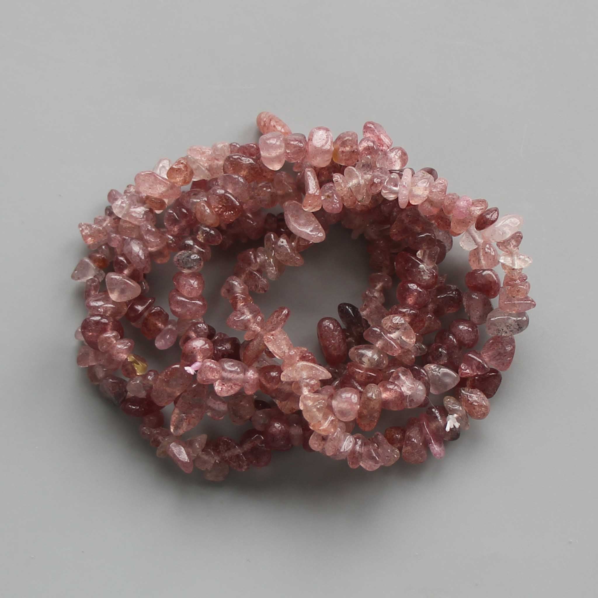 fcf09dbb819800e27608370115b5a5a1-1 Strawberry Quartz Chips Bracelet 5/10mm A