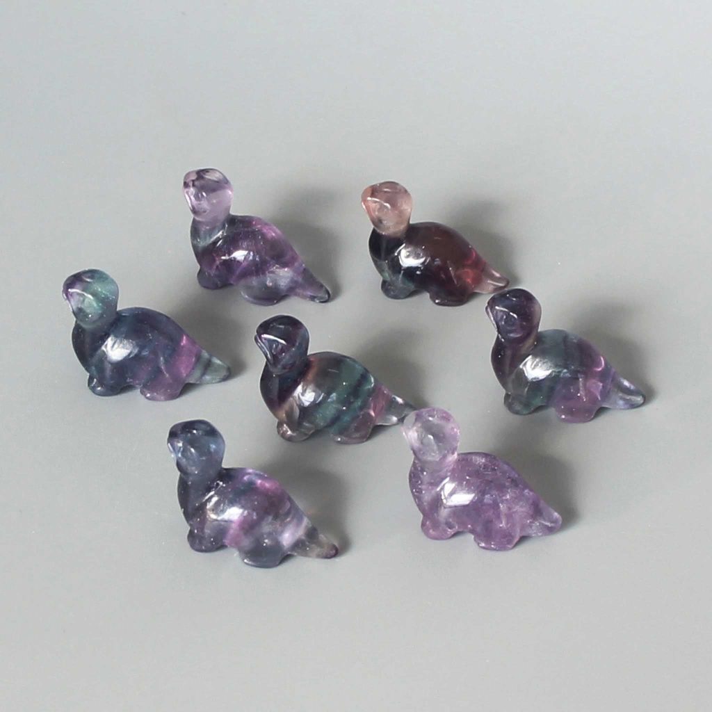 Blue Purple Rainbow Fluorite Simple Dinosaur 1inch (2.5cm) A+/AA