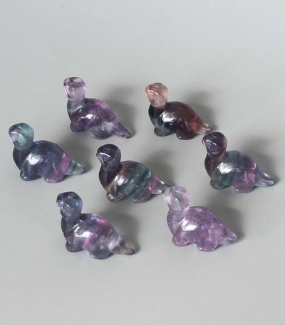 Blue Purple Rainbow Fluorite Simple Dinosaur 1inch (2.5cm) A+/AA