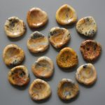 Crazy Lace Yellow Agate Heart Thumb Stone 1.6 inch (0.65 x 4 x 4cm) A