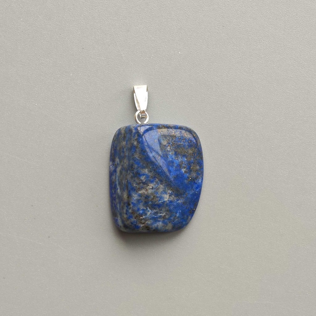 Lapis Lazuli Free Form Tumble Pendant With Metal M004 18-25mm A