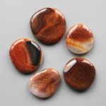 Fire Agate Burnt Smooth Stone 1.6 inch (0.8-1 x 3.5-4.5cm) A/B